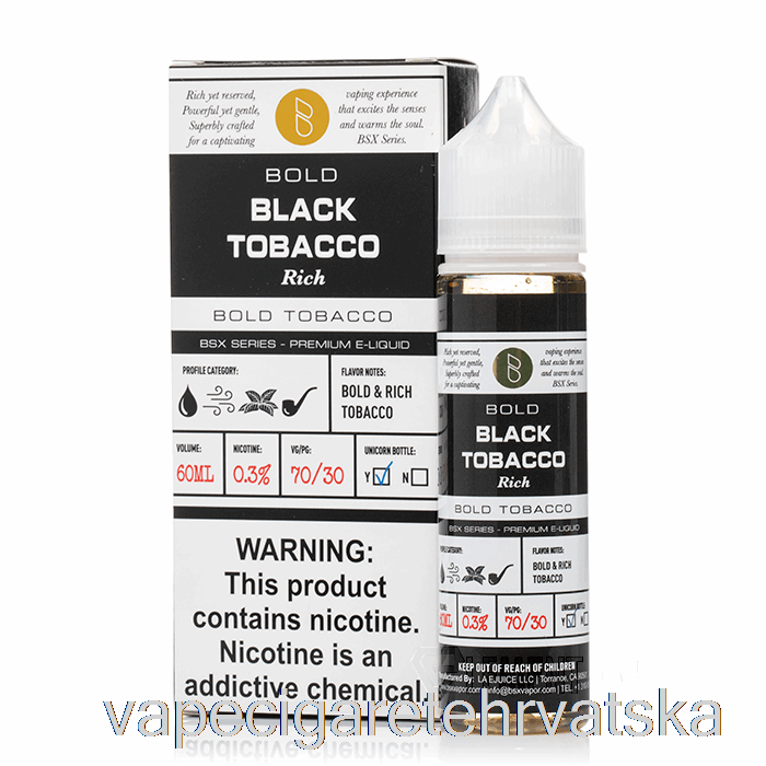 Vape Hrvatska Black Tobacco - Bsx Series - 60ml 0mg